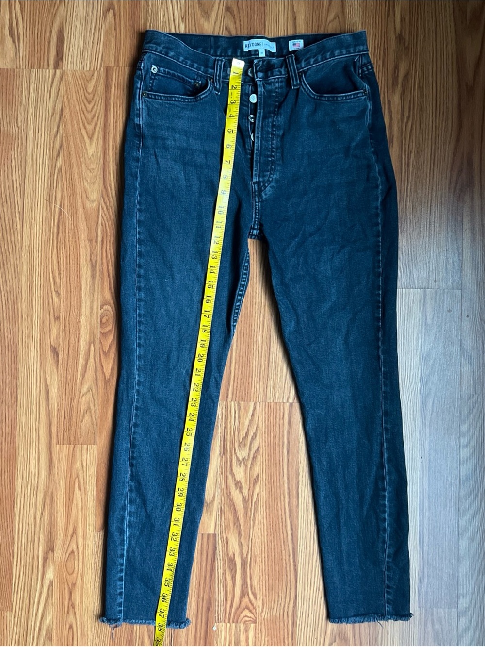 Re/Done Dark Wash High-Rise Slim Jeans